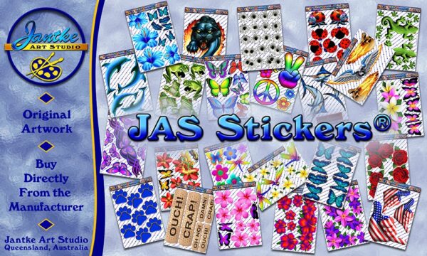 JAS-Stickers-trademark-long-lasting-vinyl-stickers-many-designs-peter-jantke-art-studio-australian-made