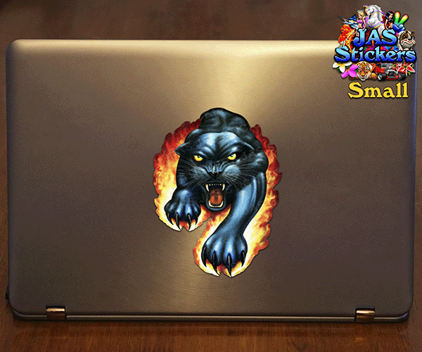 flaming-black-panther-vinyl-decal-JAS-Stickers-Australia