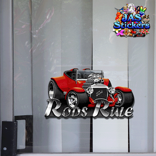 hot-rods-rule-vinyl-decal-auto-automotive-t-bucket-JAS-Stickers-Australia