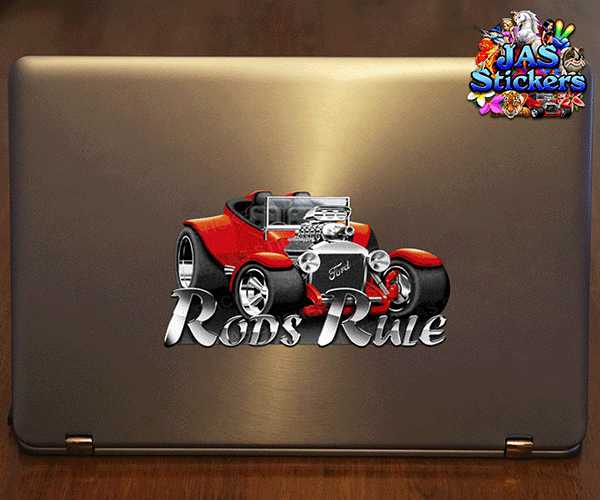 hot-rods-rule-vinyl-decal-auto-automotive-t-bucket-JAS-Stickers-Australia