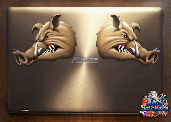 feral-pig-wild-hog-growling-tusks-vinyl-decal-cartoon-funny-twin-pack-JAS-Stickers-Australia