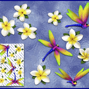 dragonfly-frangipani-plumeria-flower-pack-white-vinyl-decals-JAS-Stickers-Australia