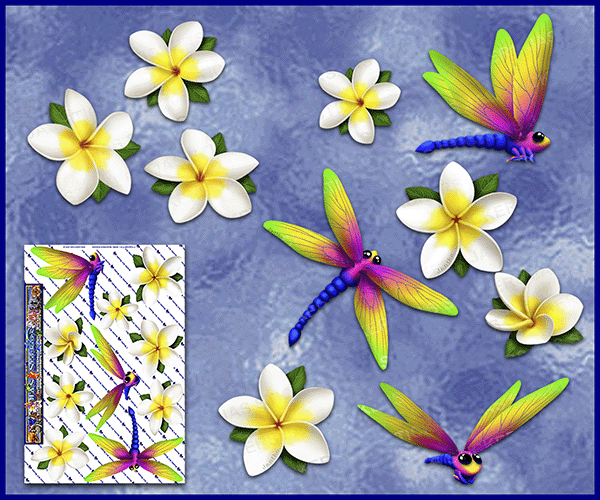 dragonfly-frangipani-plumeria-flower-pack-white-vinyl-decals-JAS-Stickers-Australia