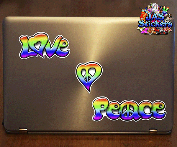 peace-love-heart-symbols-hippy-colours-vinyl-decals-JAS-Stickers-Australia