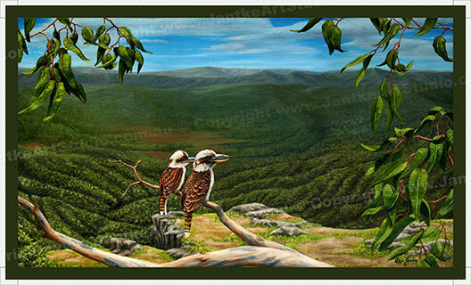 PRC005-spinner-art-page-animal-kookaburra's-view-tamborine-mountain-queensland-jantke-art-print-2-C