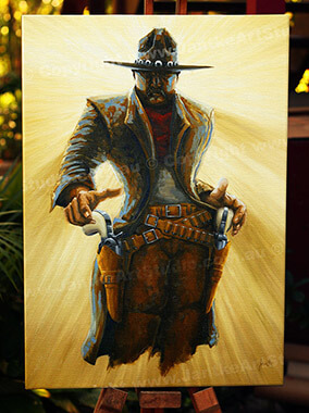 PRC006-spinner-art-page-gunslinger-roland-cowboy-draw-jantke-art-print-1-C