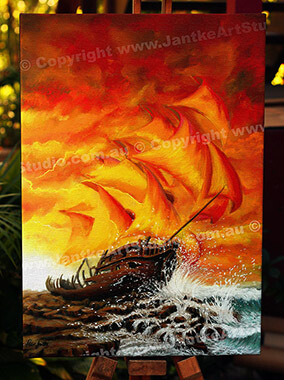 PRC013-spinner-art-page-fantasy-art-ship-wreck-ghost-ship-sunset-jantke-art-print-1-C