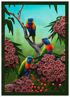 PRC027-spinner-art-page-animal-rainbows-and-reds-lorikeets-australian-native-birds-jantke-art-studio-print-2-C