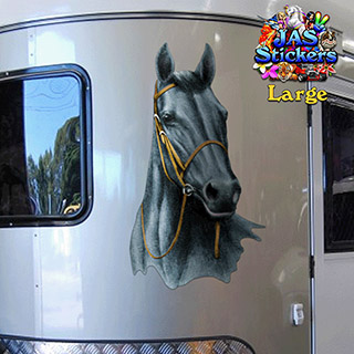 ST053BK-spinner-art-page-float-jas-thoroughbred-race-horse-pure-bred-equine-twin-pack-black-JAS-Stickers