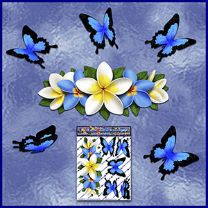 ST046BL-T1-TN-jas-frangipani-plumeria-flowers-centre-butterflies-blue-white-JAS-Stickers-C