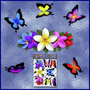 ST046MC-T1-TN-jas-frangipani-plumeria-flowers-centre-butterflies-coloured-JAS-Stickers-C