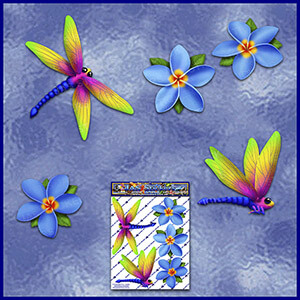 ST064BL-T1-TN-jas-dragonfly-frangipani-plumeria-flower-pack-blue-JAS-Stickers-C