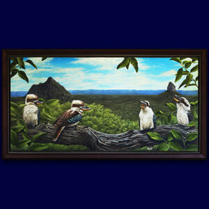 Featured beerwah choir kookaburra glass house mountains queensland oil painting peter jantke art-C