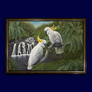 Featured cockatoo australian native bird parrot oil painting peter jantke art-C