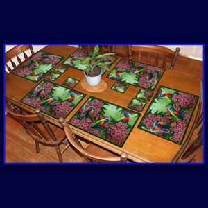 Featured rainbow lorikeets australian native bird parrot table mats peter jantke art-C